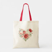 Rode Roze Rozen Bloemen Tote Bag (Achterkant)