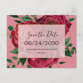  rode roze rozen die de datum opslaan aankondigingskaart (Voorkant)