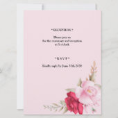 Rode roze rozen Floral Elegant joods huwelijk (Achterkant)