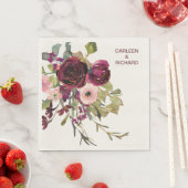 Rode roze rozen Floral Wedding Servet (Insitu)