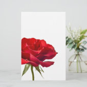 Rode roze - Rozen Gepersonaliseerd Sjabloon Briefpapier (Staand voorkant)