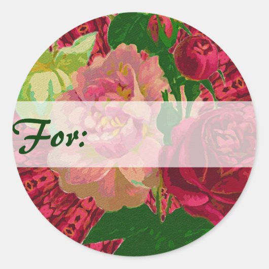 Rode & Roze Rozen Gift Label (Voorkant)