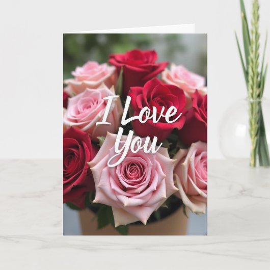 Rode Roze Rozen Ik Hou Van Jou Kaart (Voorkant)