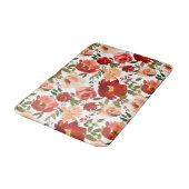 Rode Roze Rozen Klaprozen Trendy Meisjesachtig Badmat (Gekanteld)