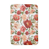 Rode Roze Rozen Klaprozen Trendy Meisjesachtig Badmat (Voorkant Verticaal)