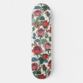 Rode & roze rozen met bladeren & monarchvlinders persoonlijk skateboard (Voorkant)