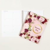 Rode & Roze Rozen met Gouden Naam Frame Persoonlij Planner (Display)