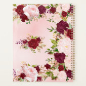 Rode & Roze Rozen met Gouden Naam Frame Persoonlij Planner (Achterkant)