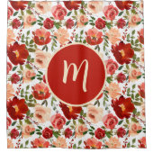 Rode roze rozen papaver Trendy Girly Showgordijn Douchegordijn (Voorkant)