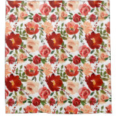 Rode roze rozen papaver Trendy Girly Showgordijn Douchegordijn (Voorkant)