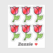 Rode Roze Rozen Stickers