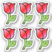 Rode Roze Rozen Stickers (Voorkant)