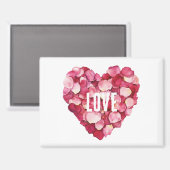 Rode Roze Rozenblaadjes Bloemliefde Magneet (Voorkant / Achterkant)