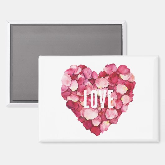Rode Roze Rozenblaadjes Bloemliefde Magneet (Voorkant / Achterkant)