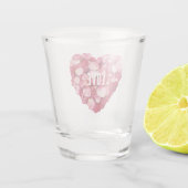Rode Roze Rozenblaadjes Bloemliefde Shot Glas (Achterkant)