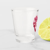 Rode Roze Rozenblaadjes Bloemliefde Shot Glas (Links)