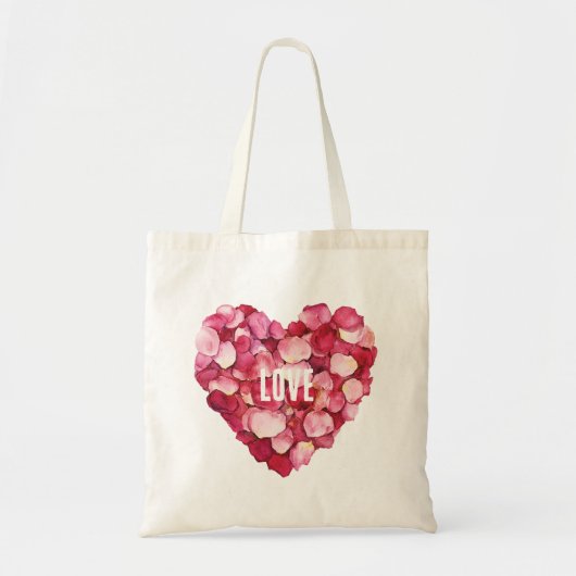 Rode Roze Rozenblaadjes Bloemliefde Tote Bag (Voorkant)
