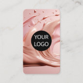 Rode Roze Schoonheidssalon Logo QR Code Visitekaartje (Voorkant)