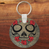 Rode roze Sleutelhanger Button (Voorkant)