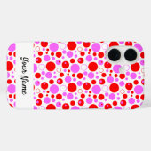 Rode Roze Stippen en Cirkels Bewerkbaar Case-Mate iPhone Case (Achterkant (horizontaal))
