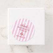 Rode Roze Strepen Bachelorette Weekend Feest Bedankjes Labels (In situ)