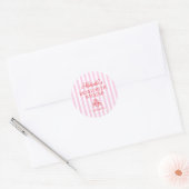 Rode Roze Strepen Bachelorette Weekend Feest Ronde Sticker (Envelop)