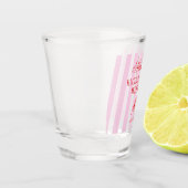Rode Roze Strepen Bachelorette Weekend Feest Shot Glas (Links)