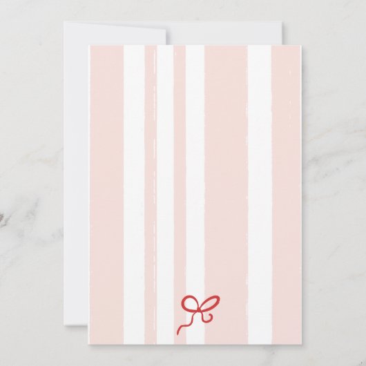 Rode Roze Strepen Ciao Baby shower met Italiaans t Bedankkaart (Achterkant)