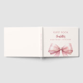 Rode roze strik beige crème Bruiloft Gastenboek (Volledig)