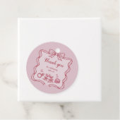 Rode Roze Strik Galentine's Feest Bedankjes Labels (In situ)