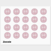 Rode Roze Strik Galentine's Feest Ronde Sticker (Vel)