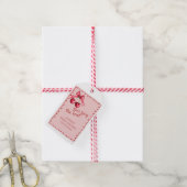 Rode Roze Strik Zij is getrouwd Bruidsfeest Cadeaulabel (Met Touw)