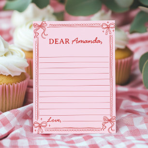 Rode Roze Striktaart Taart Tijdscapsule Notitie Be Bedankkaart