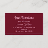 Rode roze stripjes voor grafische wijn met Logo Pr Visitekaartje (Achterkant)