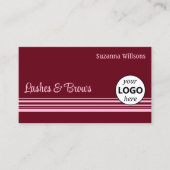 Rode roze stripjes voor grafische wijn met Logo Pr Visitekaartje (Voorkant)