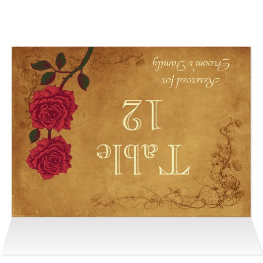  Rode Roze Tafel Zitplaats Naam Kaart (Binnen Horizontaal (Boven))