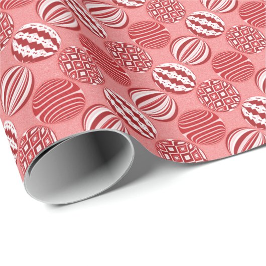 Rode roze tinten kogelsiervoorwerpen, verpakkingsp cadeaupapier (Rol Hoek)