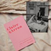 Rode roze Trendy Wedding Uitnodiging