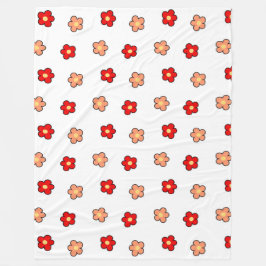 Rode Roze Tropische Bloemen Botanische Lente Zomer Fleece Deken