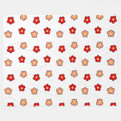 Rode Roze Tropische Bloemen Botanische Lente Zomer Fleece Deken (Voorkant (Horizontaal))