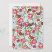 Rode roze Tulp Daisy Roos Mix Pattern Weddenschap Kaart (Achterkant)