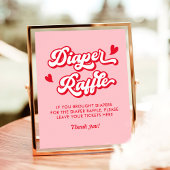 Rode Roze Valentijn Baby shower Luier Raffle Poster
