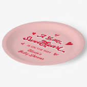 Rode Roze Valentijn Een Little Sweetheart Baby sho Papieren Bordje (Gekanteld)