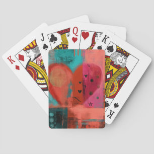 Rode Roze Valentijn Graffiti Gespleten Hart Pokerkaarten