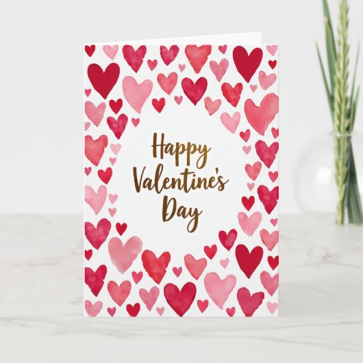 Rode Roze Valentijnsdag Kaart (Voorkant)