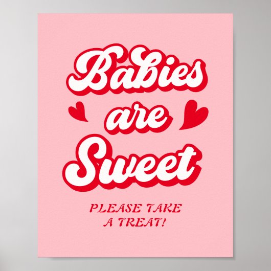 Rode Roze Valentijnse Baby shower Favoriet Poster (Voorkant)