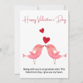 Rode roze Valentijnskaart Feestdagenkaart (Voorkant)