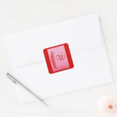 Rode Roze Veren, Huwelijk Monogram Stickers (Envelop)