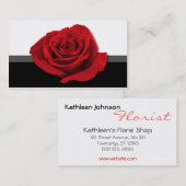 Rode roze - visitekaartjes van de Florist (Voorkant / Achterkant)