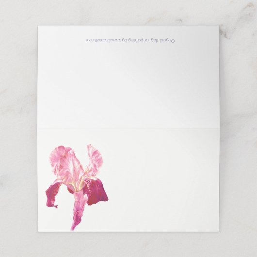 Rode roze vlag iris waterverf gast plaats kaarten plaatskaartje (Buitenkant ongevouwen)